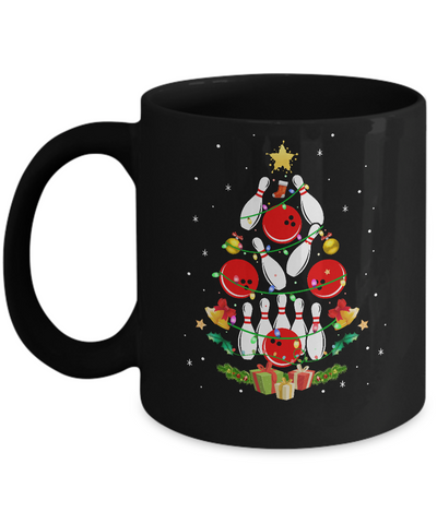 Funny Bowling Christmas Tree Light Xmas Gift Mug Coffee Mug | Teecentury.com