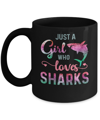 Just A Girl Who Loves Sharks Shark Lover Mug Coffee Mug | Teecentury.com