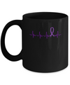 Alzheimer's Lupus Awareness Purple Ribbon Heartbeat Mug Coffee Mug | Teecentury.com