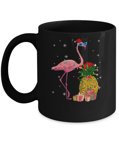 Santa Flamingo Hawaiian Pineapple Christmas Gifts Mug Coffee Mug | Teecentury.com
