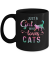 Just A Girl Who Loves Cats Cat Lover Mug Coffee Mug | Teecentury.com