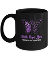 Faith Hope Love Purple Butterfly Fibromyalgia Awareness Mug Coffee Mug | Teecentury.com