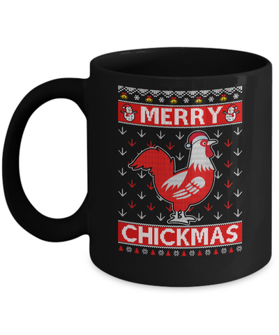 Merry Chickmas Farmer Chicken Ugly Christmas Sweater Mug Coffee Mug | Teecentury.com
