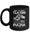 The Best Dads Get Promoted To Papa Fathers Day Mug Coffee Mug | Teecentury.com