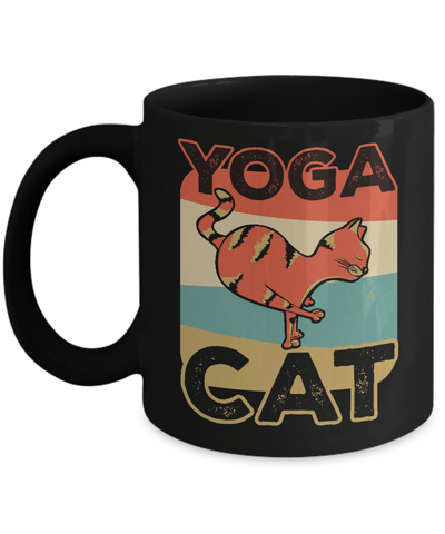 Classic Vintage Retro Yoga Cat Funny Mug Coffee Mug | Teecentury.com