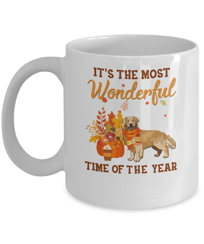 Golden Retriever Autumn It's The Most Wonderful Time Of The Year Mug Coffee Mug | Teecentury.com