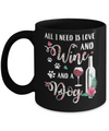 All I Need Is Love And Wine And A Dog Mug Coffee Mug | Teecentury.com
