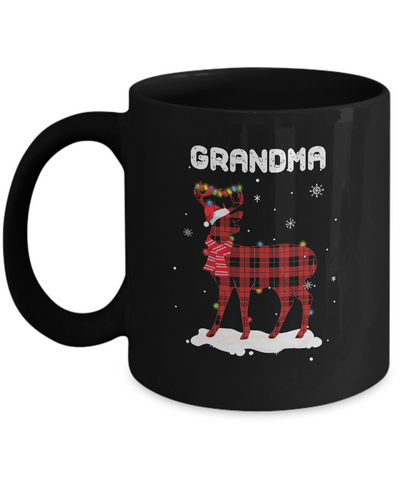 Grandma Deer Red Plaid Christmas Family Matching Pajamas Mug Coffee Mug | Teecentury.com