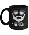4th of July MERICA America Flag Mustache Dad Bearded Mug Coffee Mug | Teecentury.com