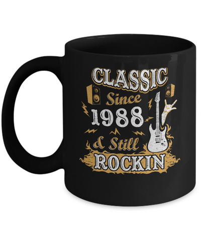 Vintage Classic Since 1988 With Rockin 34th Birthday Mug Coffee Mug | Teecentury.com