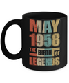 Vintage Retro May 1958 Birth Of Legends 64th Birthday Mug Coffee Mug | Teecentury.com