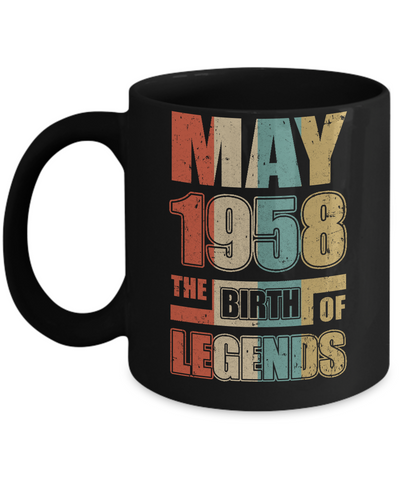 Vintage Retro May 1958 Birth Of Legends 64th Birthday Mug Coffee Mug | Teecentury.com
