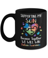 Supporting My Son Puzzle Autism Awareness Month Mug Coffee Mug | Teecentury.com