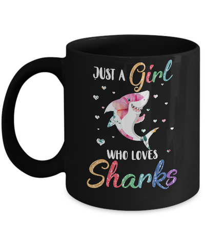 Just A Girl Who Loves Sharks Cute Shark Lover Mug Coffee Mug | Teecentury.com