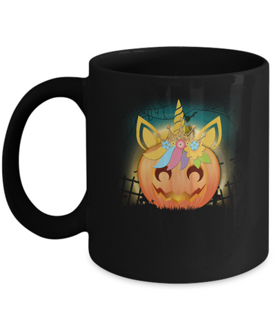 Kids Girls Unicorn Pumpkin Queen Halloween Mug Coffee Mug | Teecentury.com