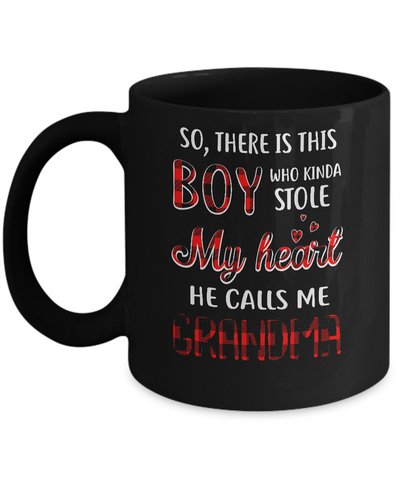 This Boy Who Kinda Stole My Heart He Calls Me Grandma Mug Coffee Mug | Teecentury.com