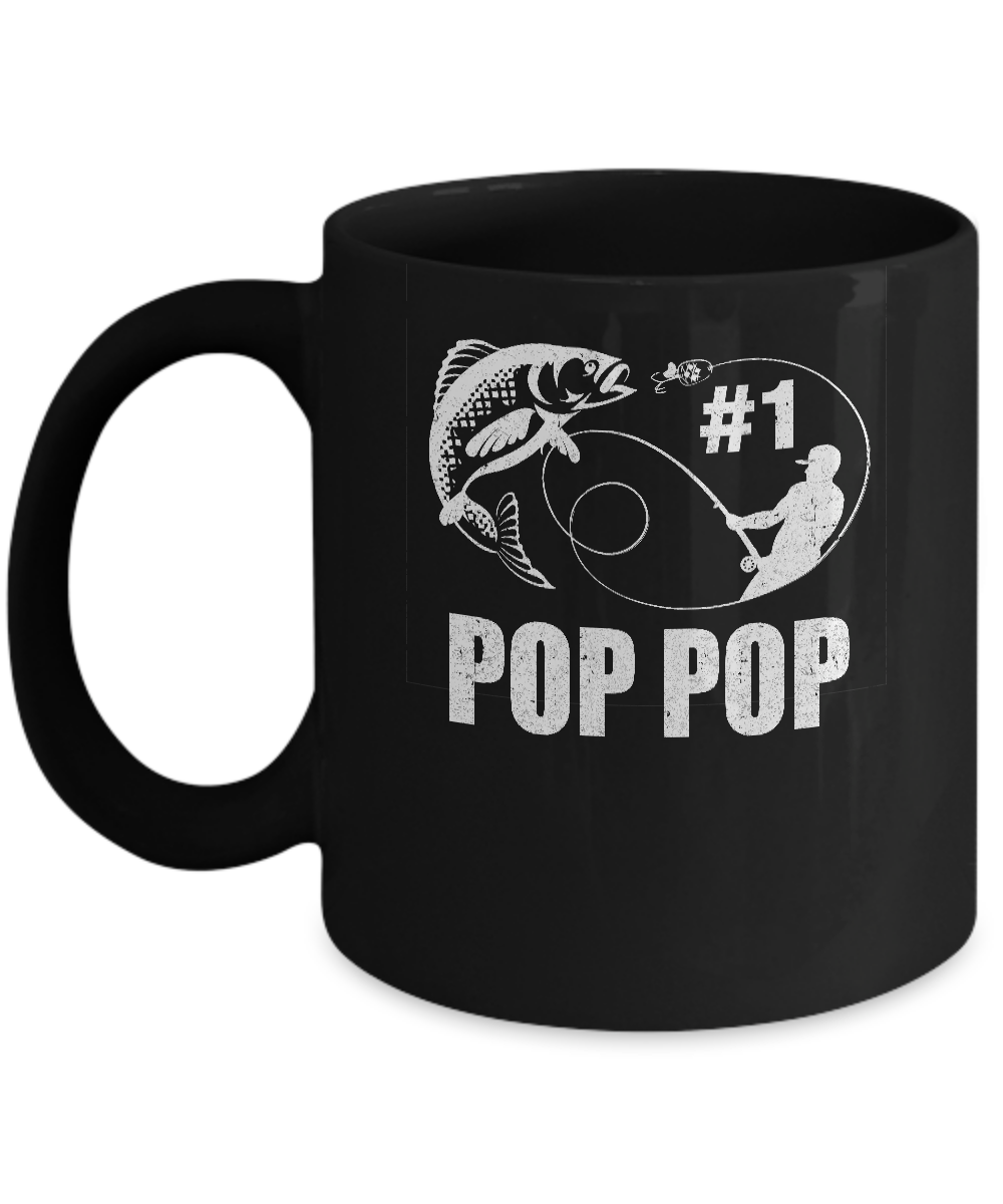 #1 Pop Pop Fishing Fisherman Best Fathers Day Gift Mug Coffee Mug | Teecentury.com