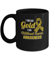 Dad Mom I Wear Gold For Childhood Cancer Awareness Mug Coffee Mug | Teecentury.com