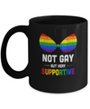 Not Gay But Very Supportive LGBT Straight Bra Mug Coffee Mug | Teecentury.com