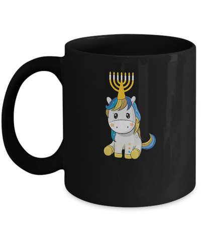 Funny Jewish Unicorn Menorah Kids Girl Hanukkah Mug Coffee Mug | Teecentury.com