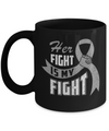Her Fight is My Fight Brain Cancer Grey Gray Awareness Ribbon Mug Coffee Mug | Teecentury.com