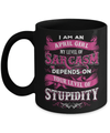 I Am An April Girl My Level Of Sarcasm Depends On Stupidity Mug Coffee Mug | Teecentury.com