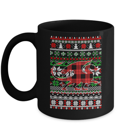 Dragon Red Plaid Ugly Christmas Sweater Funny Gifts Mug Coffee Mug | Teecentury.com