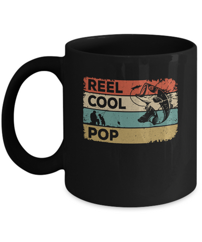 Vintage Reel Cool Pop Fish Fishing Fathers Day Mug Coffee Mug | Teecentury.com