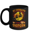 My Chihuahua Rides Shotgun Halloween Dog Mug Coffee Mug | Teecentury.com