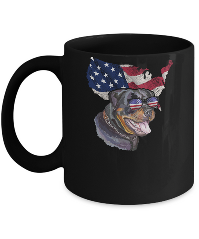 Funny Patriot Rottweiler Dog 4Th Of July American Flag Mug Coffee Mug | Teecentury.com