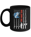 Reel Cool Dad American Flag Fish Fishing Fathers Day Mug Coffee Mug | Teecentury.com