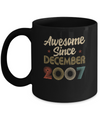 Awesome Since December 2007 Vintage 15th Birthday Gifts Mug Coffee Mug | Teecentury.com