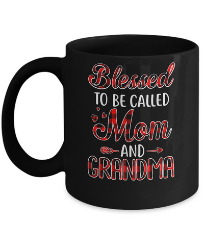 Red Buffalo Plaid Blessed To Be Called Mom And Grandma Mug Coffee Mug | Teecentury.com