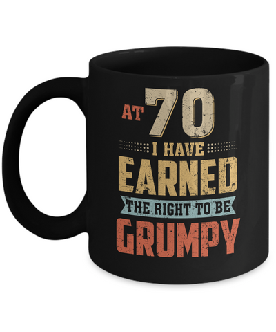 Vintage The Right To Be Grumpy 70th 1952 Birthday Gift Mug Coffee Mug | Teecentury.com