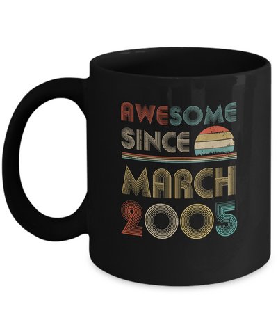 Awesome Since March 2005 Vintage 17th Birthday Gifts Mug Coffee Mug | Teecentury.com