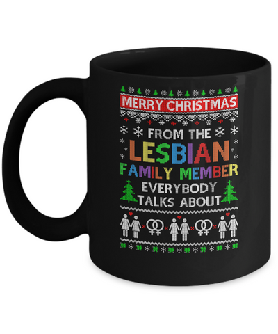 LGBT Merry Christmas From Lesbian Aunt Family Ugly Sweater Mug Coffee Mug | Teecentury.com
