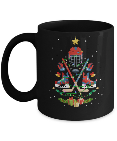 Ice Hockey Christmas Tree Ornament Funny Xmas Gift Mug Coffee Mug | Teecentury.com
