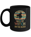 Baddest Witch On The Block Vintage Funny Halloween Gift Mug Coffee Mug | Teecentury.com