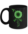 Hummingbird Sunflower Green Ribbon Lymphoma Awareness Mug Coffee Mug | Teecentury.com