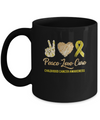 Peace Love Cure Childhood Cancer Awareness Mug Coffee Mug | Teecentury.com
