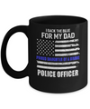 I Back The Blue For My Dad Proud Daughter Police Officer Mug Coffee Mug | Teecentury.com