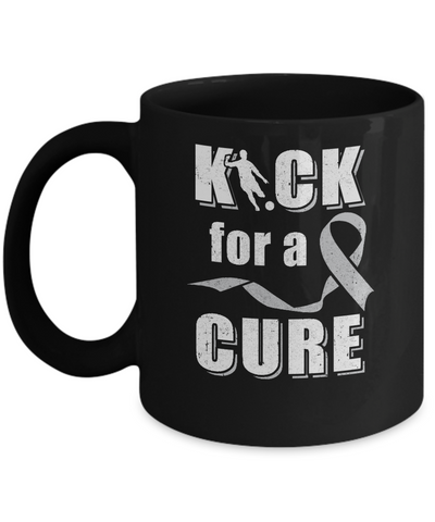 Kick For A Cure Soccer Gray Brain Cancer, Diabetes Awareness Mug Coffee Mug | Teecentury.com