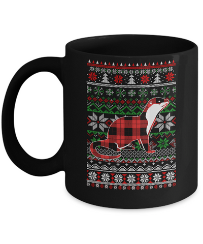 Otter Red Plaid Ugly Christmas Sweater Funny Gifts Mug Coffee Mug | Teecentury.com