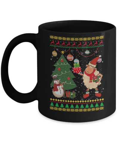 Funny Sheep Lamb Christmas Cute Family Ugly Sweater Mug Coffee Mug | Teecentury.com