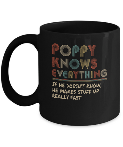 Poppy Know Everything Vintage Poppy Father's Day Gift Mug Coffee Mug | Teecentury.com