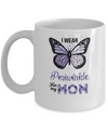 I Wear Periwinkle For My Mom Butterfly Stomach Cancer Mug Coffee Mug | Teecentury.com