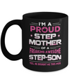 I'm A Proud Step Mother Of A Freaking Awesome Step Son Mug Coffee Mug | Teecentury.com