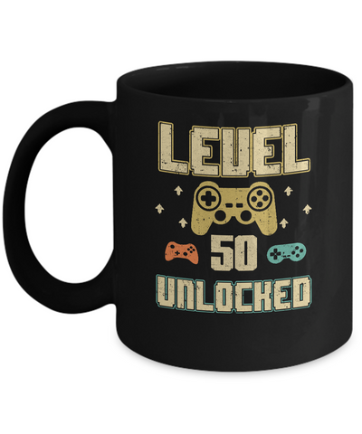 Level 50 Unlocked Video Gamer 50th Birthday Gift Mug Coffee Mug | Teecentury.com