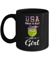 Usa Proud To Play Like A Girl Tennis Mug Coffee Mug | Teecentury.com