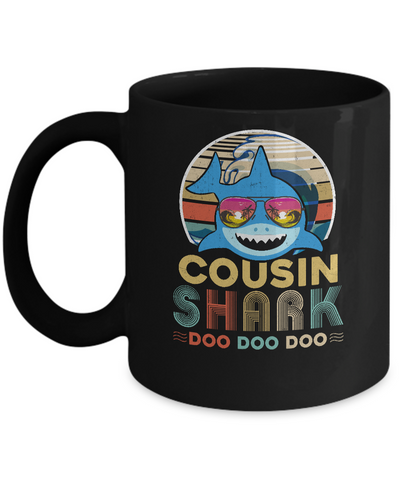 Retro Vintage Cousin Shark Doo Doo Doo Mug Coffee Mug | Teecentury.com